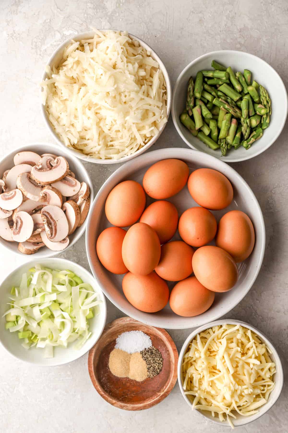 Hash brown crust quiche ingredients. 