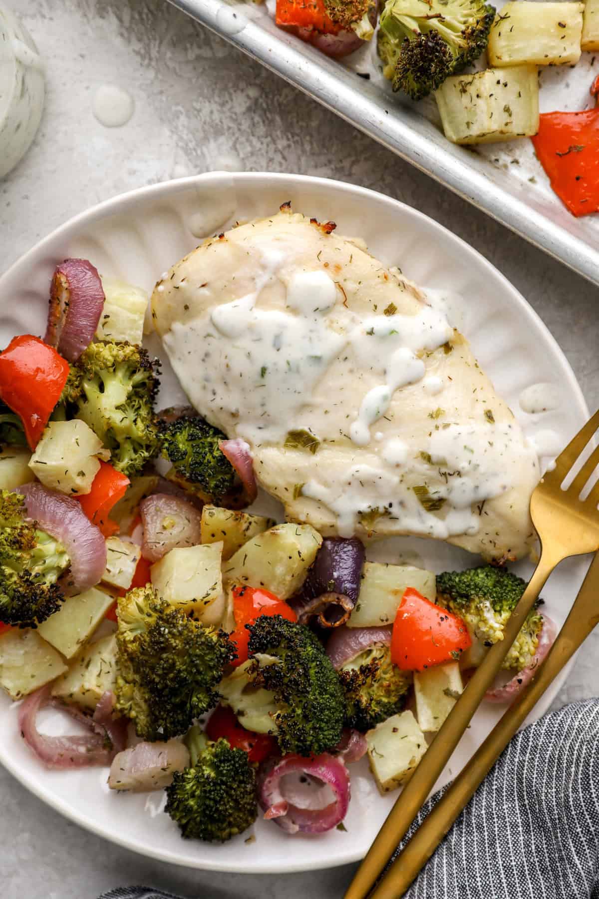 Sheet Pan Ranch Chicken and Vegetables