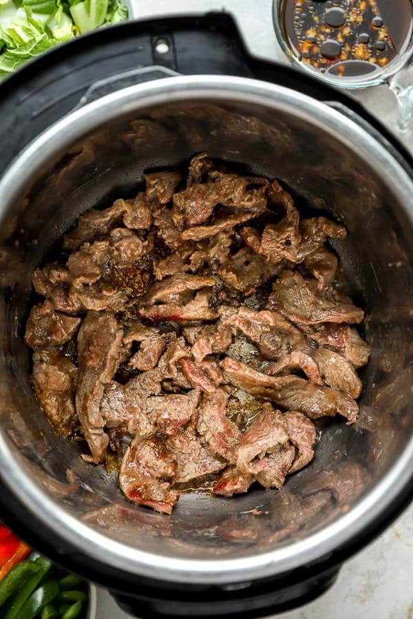 Mongolian beef in an Instant Pot. 