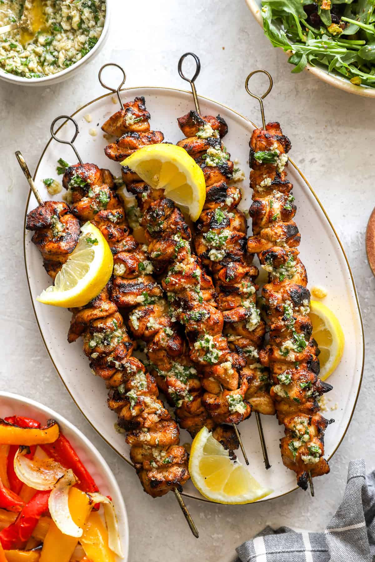 Lemon Garlic Parmesan Chicken Skewers