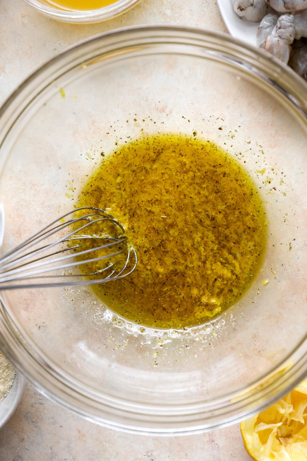 A bowl of Dijon marinade. 