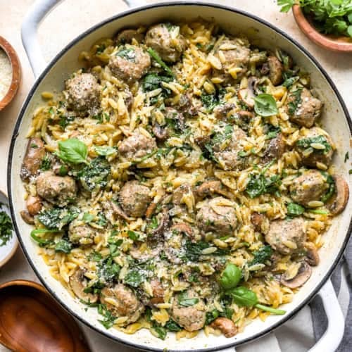 Herby Garlic Turkey Meatballs with Orzo Lexi's Clean Kitchen