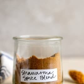 A jar of shawarma spice blend.
