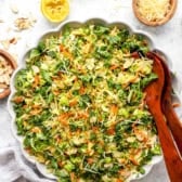 A bowl of summer Brussels sprouts and kale slaw.