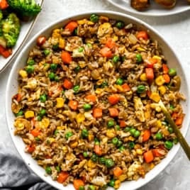 A bowl of hibachi fried rice.