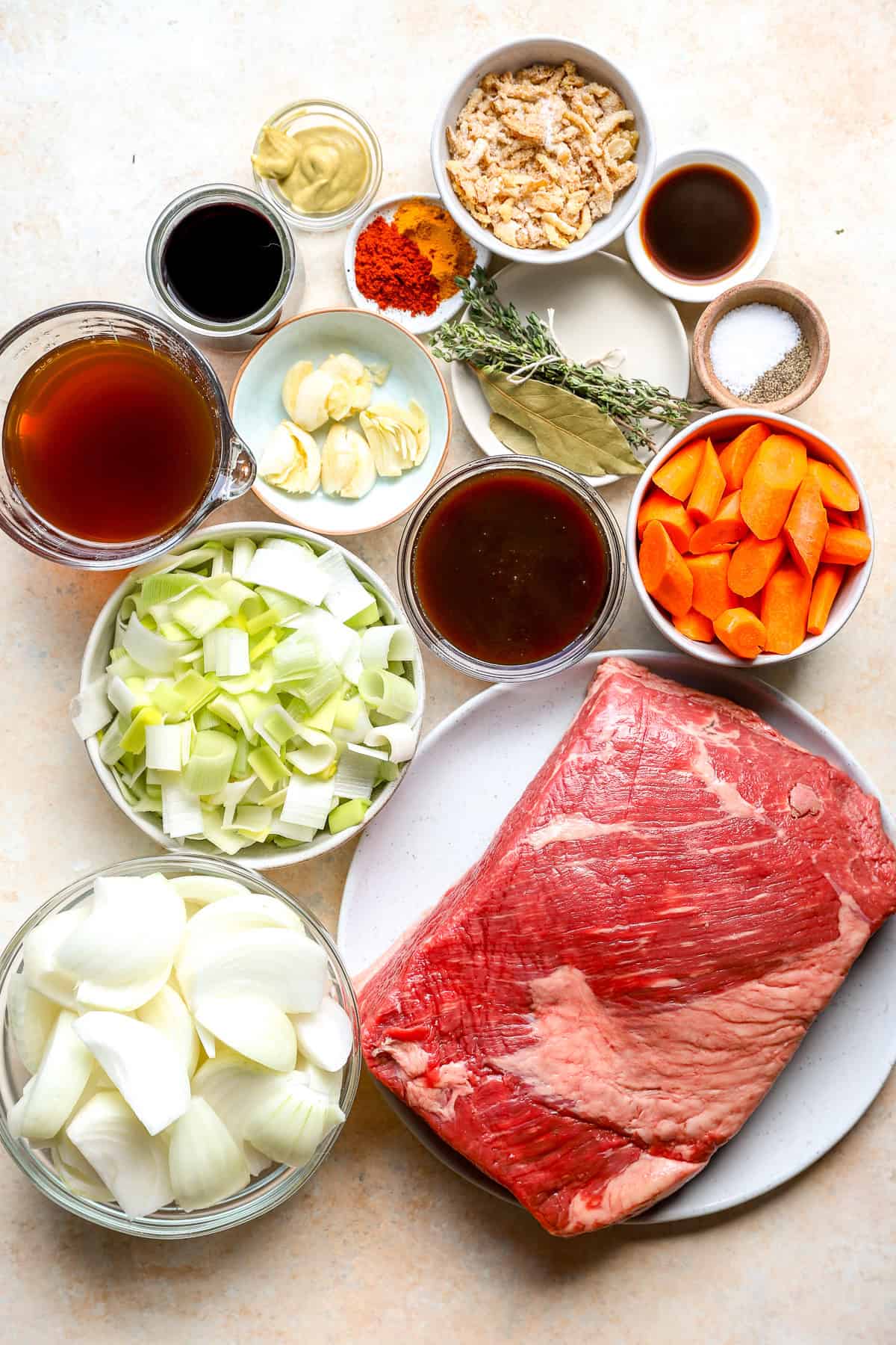 Ingredients for holiday braised brisket.
