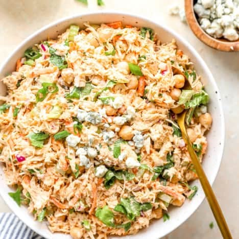 A bowl of buffalo chicken salad.